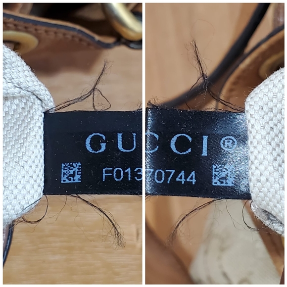GUCCI Monogram Web Rania Drawstring Shoulder Bag Sand - Picture 6 of 12